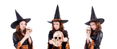 Beyaz arkaplanda izole cadı