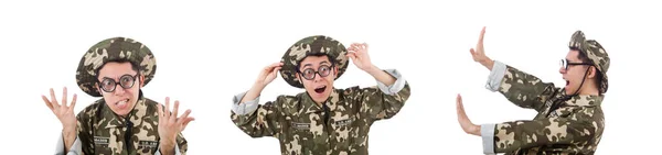 Funny soldier isolated on the white — Stock Photo, Image