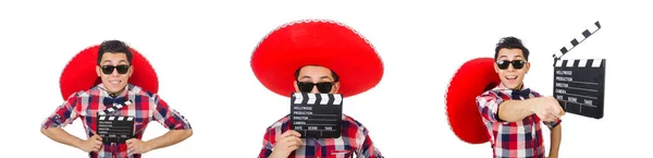 Mexicano engraçado com chapéu sombrero — Fotografia de Stock