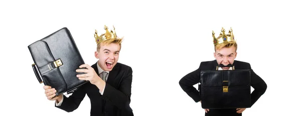 王冠を持つ王の実業家の概念 — ストック写真