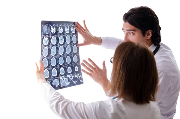 Two doctors working in the clinic — Stock Photo, Image