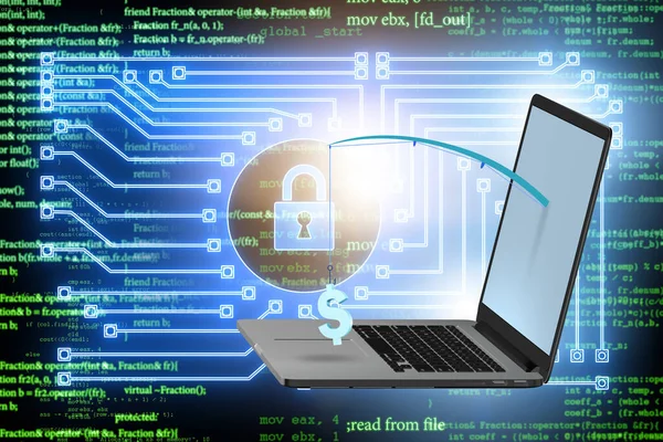 コンピュータとオンラインセキュリティの概念 — ストック写真