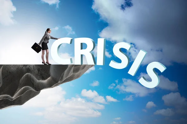 Бизнесвумен в концепции кризисного управления — стоковое фото