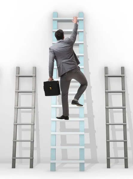 Carrière progressie concept met verschillende ladders — Stockfoto