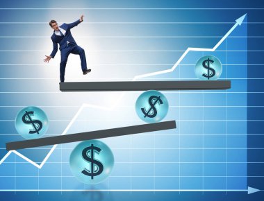 Finansal dolar kavramını dengeleyen işadamı