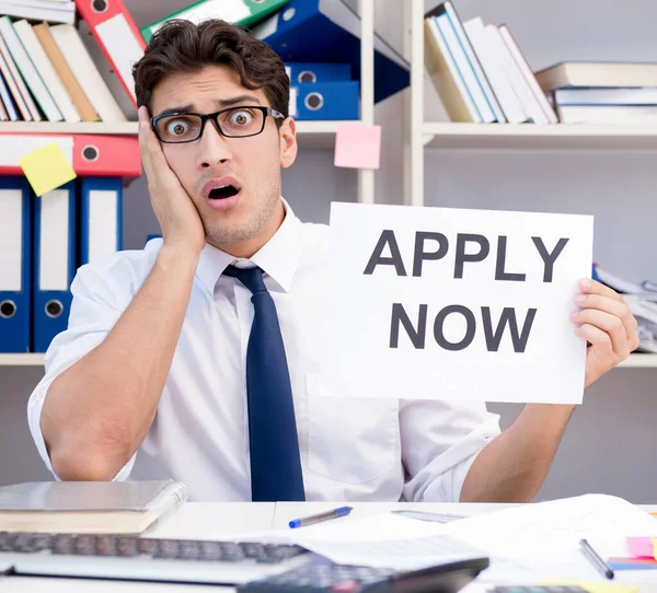 Businessman hiring new employees to cope with increased workload — Stock Photo, Image