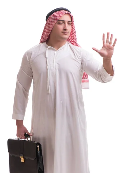Den arabiska affärsman isolerad på vit bakgrund — Stockfoto