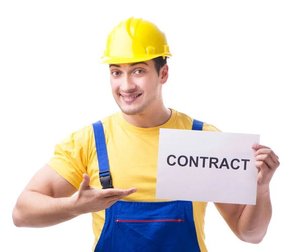 Trabajador no contento con su contrato de trabajo — Foto de Stock