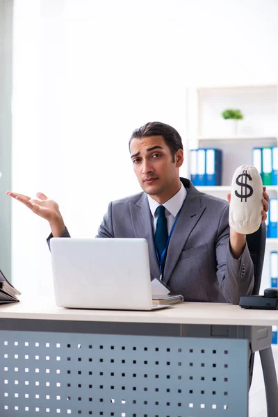 Young male accountant working in the office — Stock Photo, Image