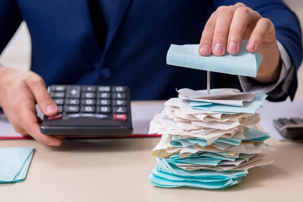 Young male financial manager in the office — Stock Photo, Image