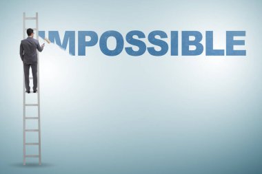 İmkansız iş konseptinde iş adamı