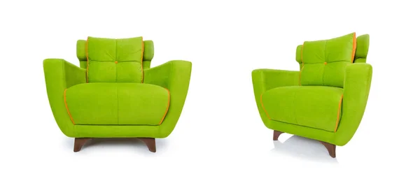 Sillón verde aislado en el blanco —  Fotos de Stock