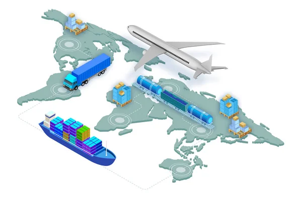 Concepto logístico global - renderizado 3d — Foto de Stock