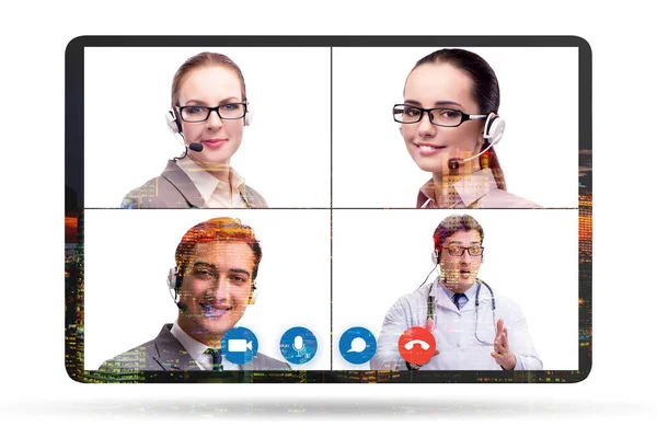 Koncept virtuální spolupráce prostřednictvím videokonference — Stock fotografie