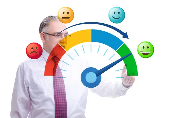 Az ügyfél-elégedettség fogalma a fogyasztásmérővel — Stock Fotó