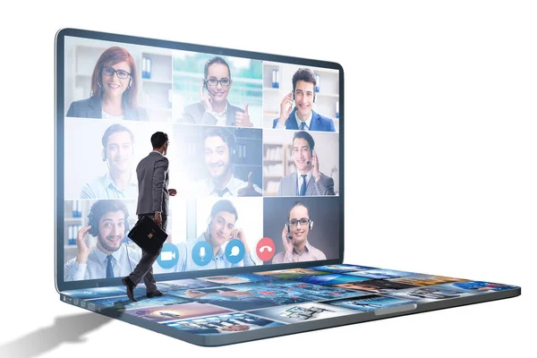 Concept of remote video conferencing during pandemic — Stock Photo, Image