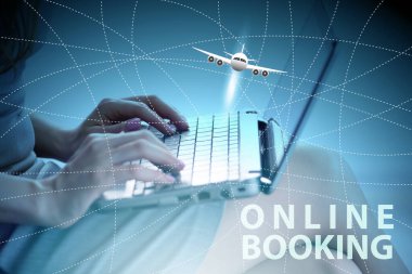 Çevrimiçi uçuş rezervasyonu kavramı