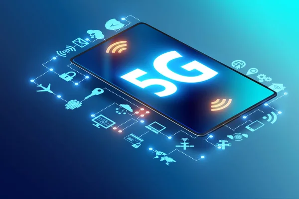 5g yüksek internet hızı - 3d render — Stok fotoğraf