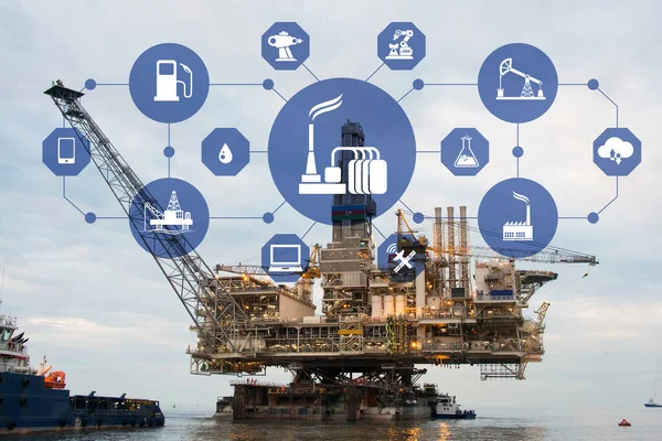 Petrol ve gaz endüstrisinde otomasyon kavramı — Stok fotoğraf