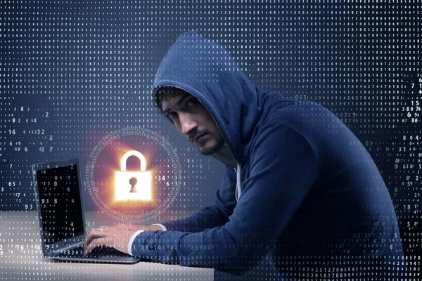 Hacker nel concetto di sicurezza digitale — Foto Stock