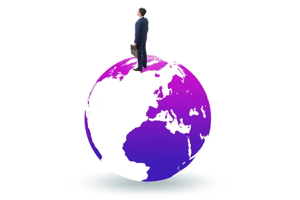 Businessman on top of the world — Stock Photo, Image