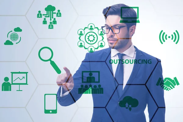 Konzept des Outsourcings im modernen Business — Stockfoto