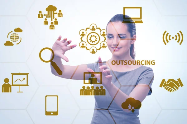 Konzept des Outsourcings im modernen Business — Stockfoto