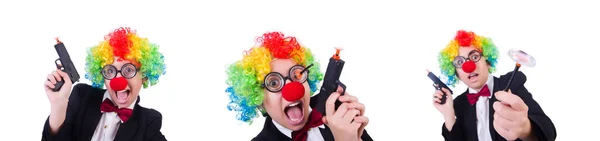 Geschäftsmann Clown isoliert auf Weiß — Stockfoto