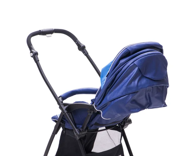 Blue pushchair isolated on white background — Stock Photo, Image