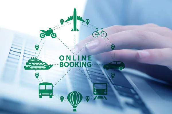 Concept of online booking for trip — Stock Photo, Image