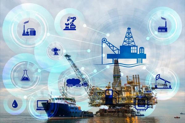 Petrol ve gaz endüstrisinde otomasyon kavramı — Stok fotoğraf