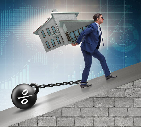 Бизнесмен в концепции ипотечного кредитования