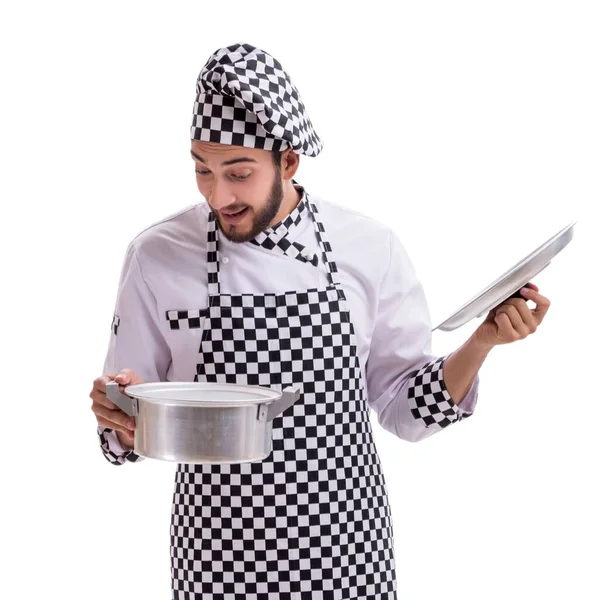 Masculino cozinheiro isolado no fundo branco — Fotografia de Stock