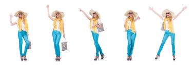 Yaz kıyafetleri içindeki genç kadın.