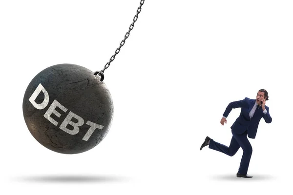 Imprenditore in debito e concetto di prestito — Foto Stock