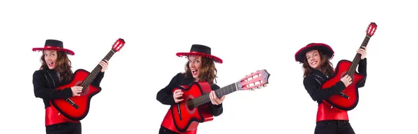 Guitare isolée sur le blanc — Photo