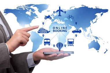 Seyahat için online rezervasyon kavramı