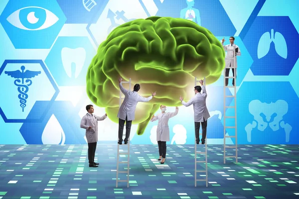 人間の脳を調べる医師のチーム — ストック写真
