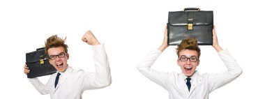 Beyaz tenli komik doktor.