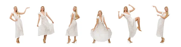 Nő a ruha divat ruha elszigetelt fehér — Stock Fotó
