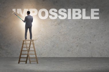 İmkansız iş konseptinde iş adamı