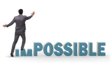 İmkansız iş konseptinde iş adamı