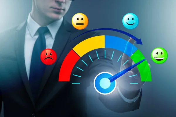 Concept of customer satisfaction with meter — Stock Photo, Image