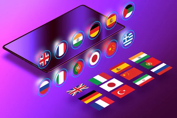 Concept of online foreign language translation and learning - 3d — Stock Photo, Image