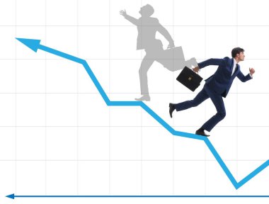 İş adamı ve iş konseptindeki gölgesi
