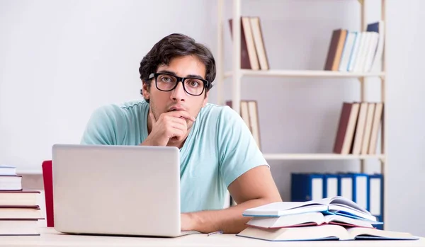 Young student in tele-learning concept — Stock Photo, Image