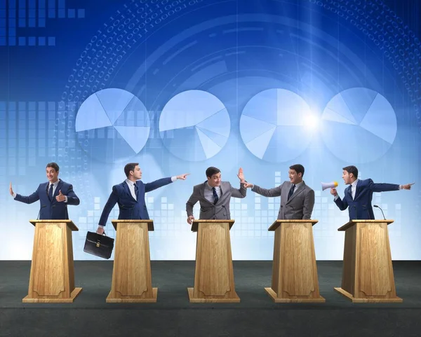 Politici die deelnemen aan het politieke debat — Stockfoto