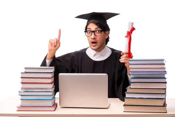 Young handsome student isolated on white — Stock Photo, Image