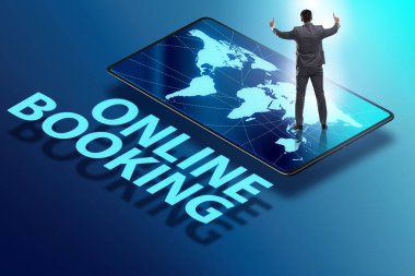 İş adamıyla online rezervasyon kavramı