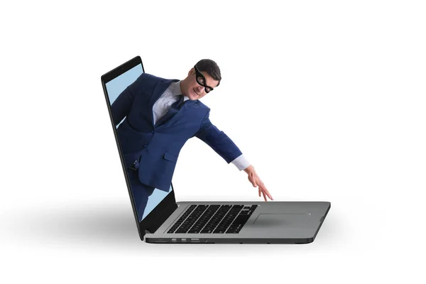 Hacker man trying to steal personal data — Stock Photo, Image